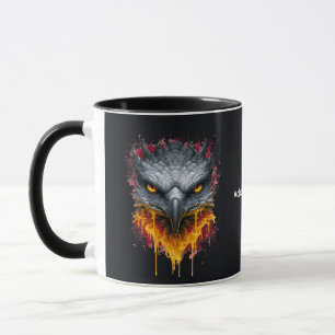 Burning Eagle Watercolor Splatter Mug