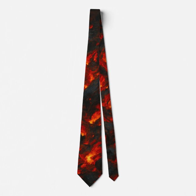 Burning Embers - Volcanic Abstract Texture Art Tie (Front)