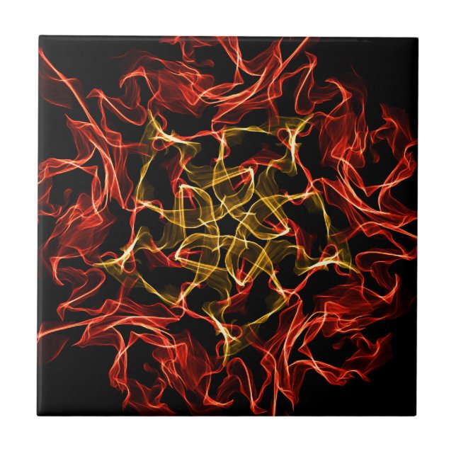Burning Fire Fractal Design Tile (Front)