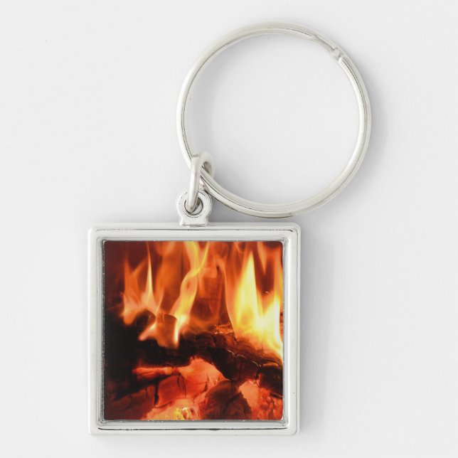 Burning Fireplace Flames I Keychain (Front)