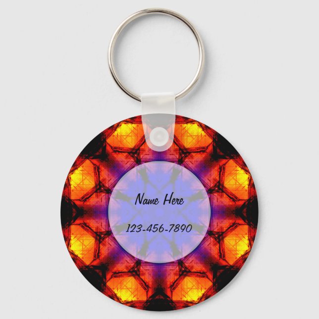 Burning Flower Mandala Keychain (Front)