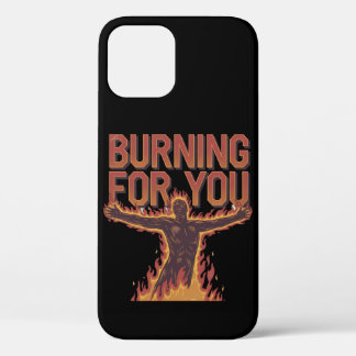 Burning for You in the style of old-school rock iPhone 12 Case