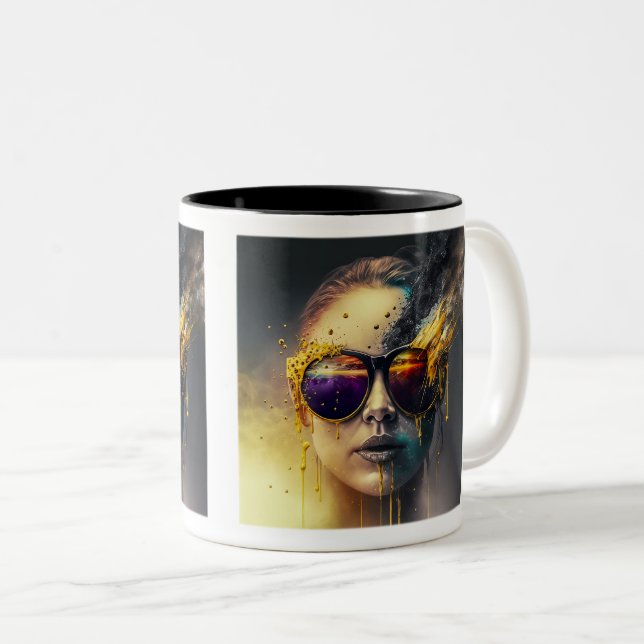 Burning Glasses Two-Tone Mug, 11 oz  Two-Tone Coffee Mug (Front Right)