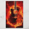 Burning Guitar, Orange Flames Music Rock Band