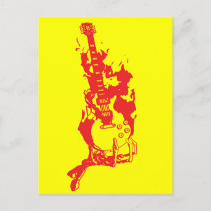 BURNING GUITAR POSTCARD