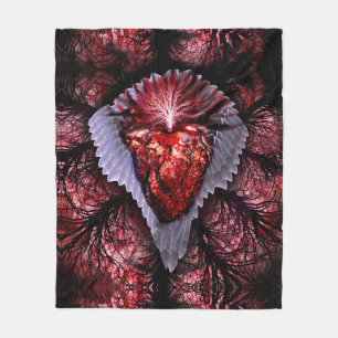 Burning Heart Fleece Blanket