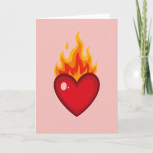 Burning Heart Love Card