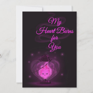 Burning Heart Valentine Holiday Card