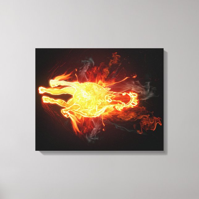 Burning Horse Canvas Print (Front)