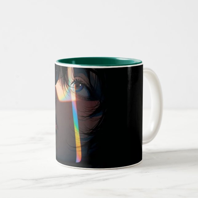 Burning Ice Cube Coffee Mug – Fire & Ice Artistic  (Front Right)