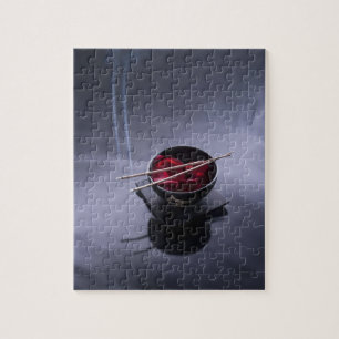 Burning incense on top of bowl of petals jigsaw puzzle