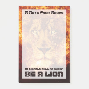 Burning Lion Inspirational Quote Post-it Notes