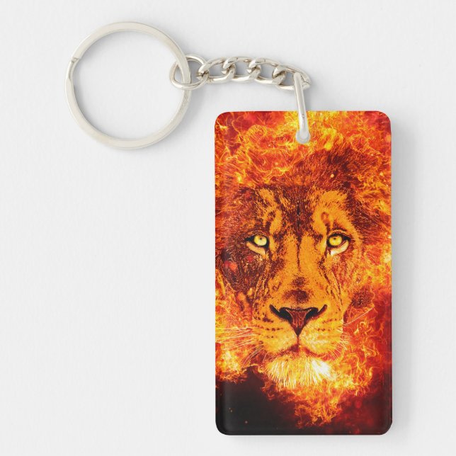 Burning Lion of Judah Keychain (Front)