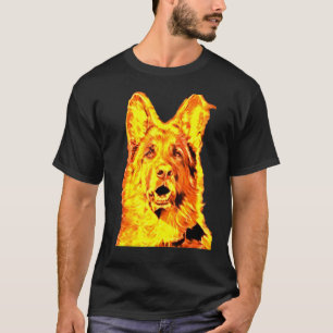Burning Love German Shepherd Dog Black T-Shirt