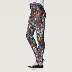 Burning Man multi colour sequins Leggings