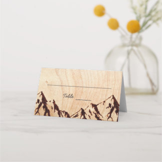 Burning Mountain en bois Rustique Mariage Cartes d
