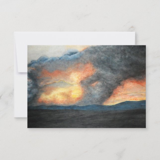 burning mountains (watercolor) invitation (Front)
