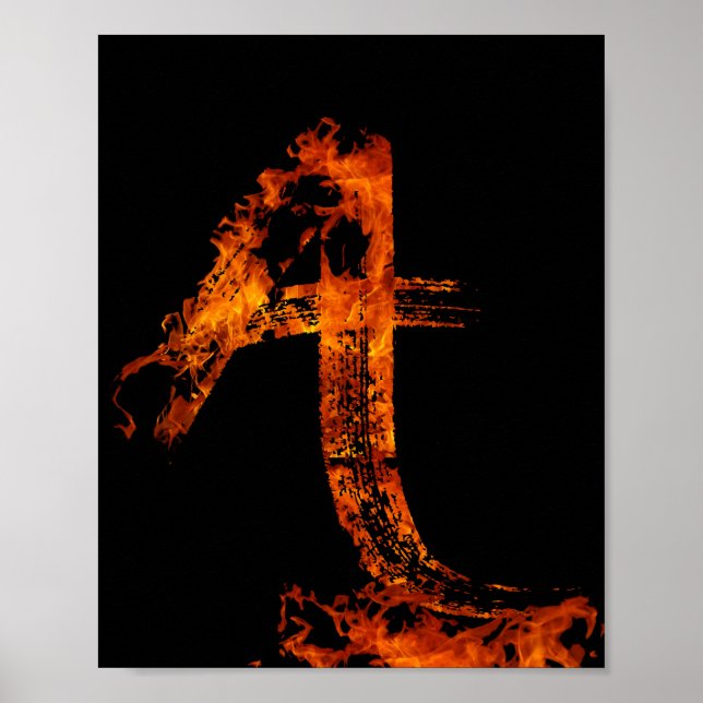 Burning on Fire Letter A Poster (Front)