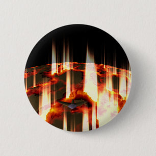 burning planet 2 inch round button