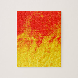 Burning red and yellow fire jigsaw puzzle
