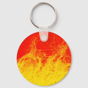 Burning red and yellow fire keychain