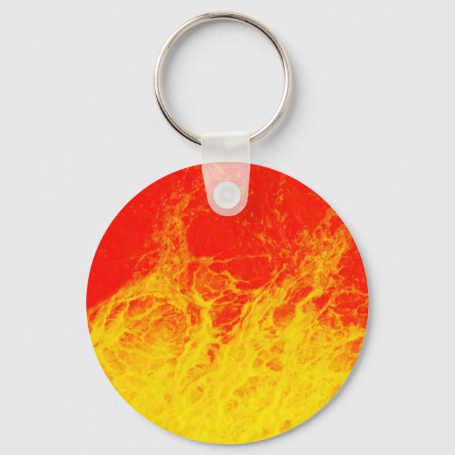 Burning red and yellow fire keychain (Front)