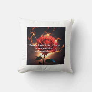 Burning Rose – Passion Meets Destruction in Striki Throw Pillow