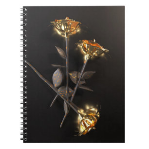 Burning Roses – Golden Elegance Notebook