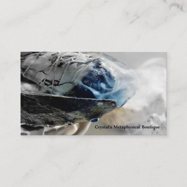 Burning Sage Smoking Metaphysical Esoteric Business Card (Front)