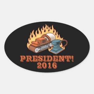 Burning Sanders Oval Sticker