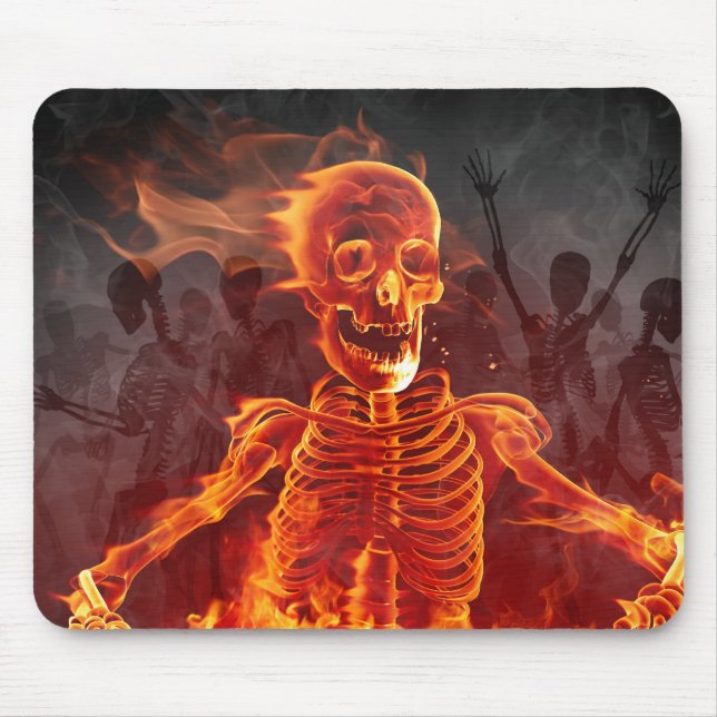 Burning Skeleton Mouse Pad (Front)