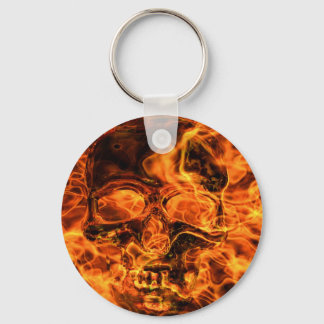 Burning skull keychain