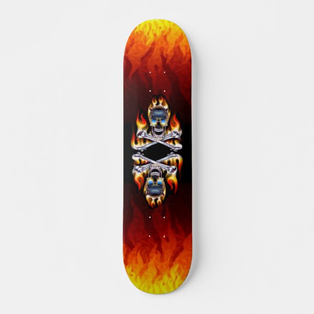 Burning Skulls Skateboard (Front)