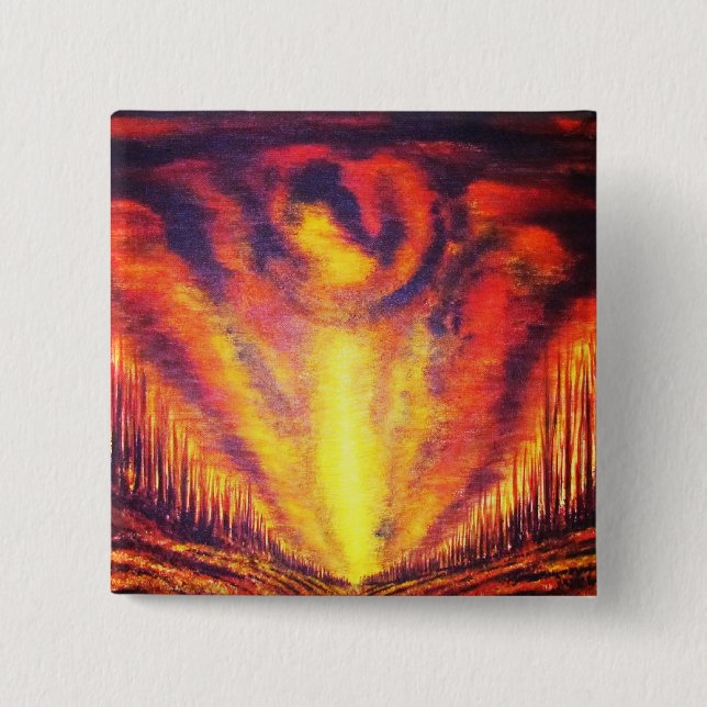 Burning Sky 2 Inch Square Button (Front)