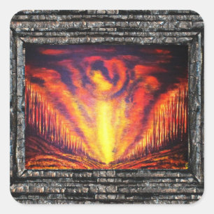 Burning Sky Square Sticker
