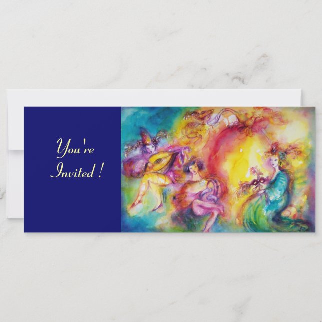 BURNING THE CARNIVAL, Mardi Gras Masquerade Ball Invitation (Front)