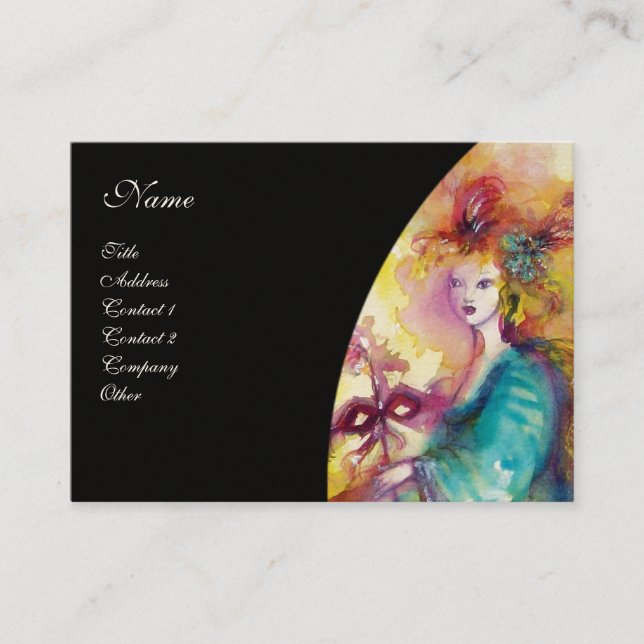 BURNING THE CARNIVAL / Theatre ,Dance and Music Business Card (Front)