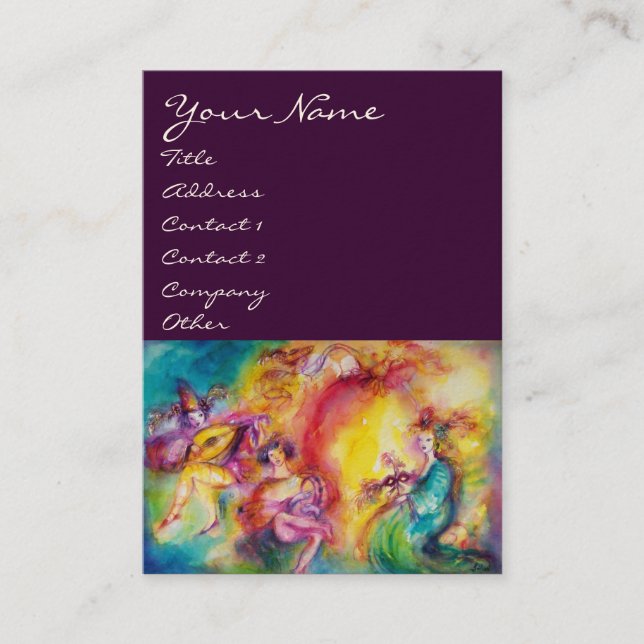 BURNING THE CARNIVAL / Theatre ,Dance and Music Business Card (Front)