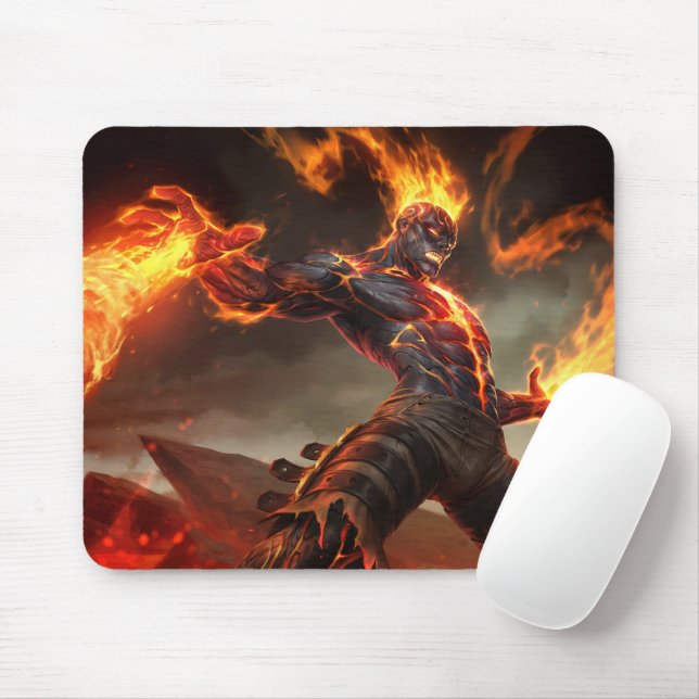 Burning Vengeance Gaming Mousepad | Flame-Themed (With Mouse)