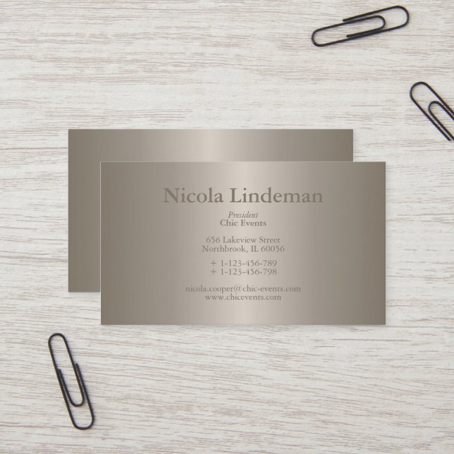Burnished Gold Elegant Business Card Template (Front/Back In Situ)