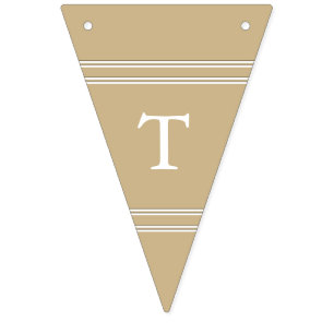 Burnished Matte Gold Wedding Bunting Flags