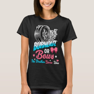 Burnout or Bows Gender Reveal Baby Announcement Bi T-Shirt