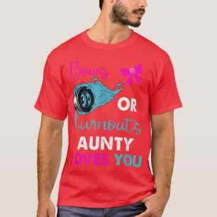 Burnouts or Bows Aunty loves you Baby Gender Revea T-Shirt