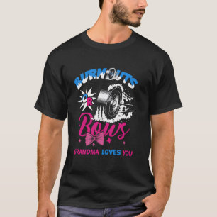 Burnouts or Bows Gender Reveal Baby Party Announce T-Shirt