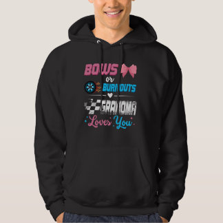 Burnouts Or Bows Gender Reveal Party Announcement  Hoodie
