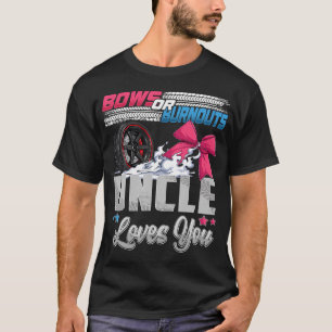 Burnouts Or Bows Gender Reveal Party Announcement T-Shirt