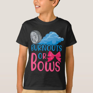 Burnouts or Bows Gender Reveal party Idea for mom  T-Shirt