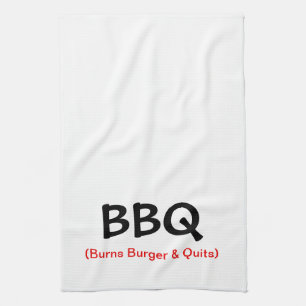 Burns Burger & Quits BBQ Kitchen Towel