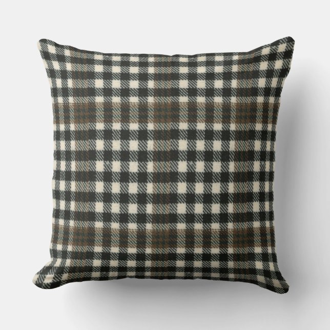 Burns Check Modern Scottish Tartan Throw Pillow (Front)
