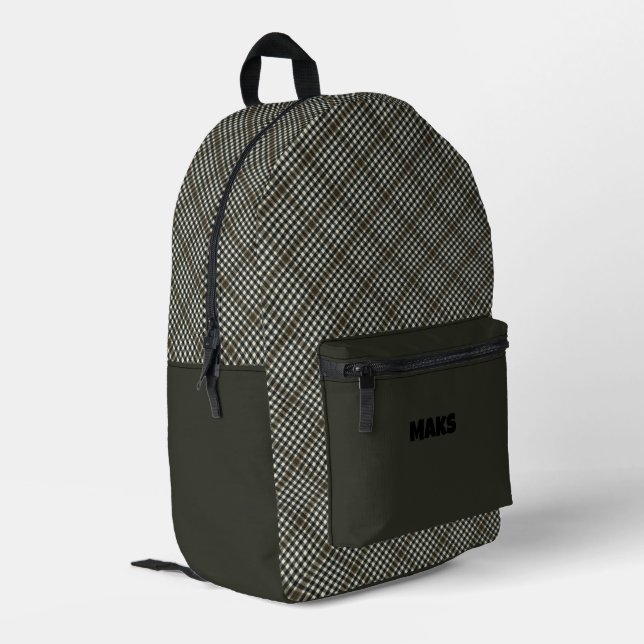Burns Check Scottish Clan Tartan  Printed Backpack (Back Corner Left)